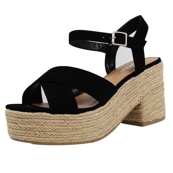 Shoes - Size 8.5 Black Criss Cross Ankle Strap Espadrille